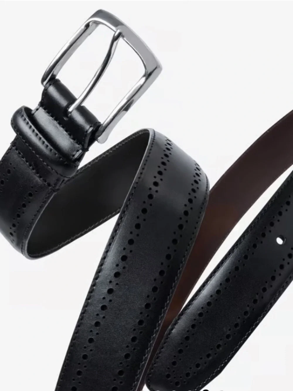 Allen Edmonds Manistee Genuine Leather Dress Belt Size 34 USA Made Black 74011